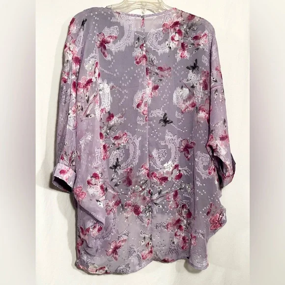 WOMENS LARGE 4 PIECE DRAPER'S & DAMON'S PURPLE BLOUSES & PANTS PANT SET OUTFIT - Picture 4 of 13